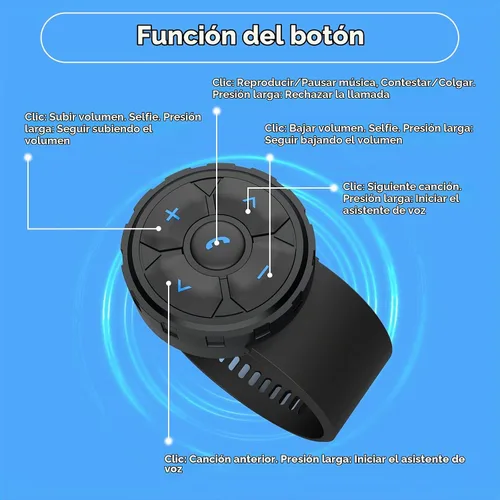 Vista 5 de Mando a distancia para auriculares con casco Bluetooth, controla música, asistentes de voz, llamadas y más, batería de larga duración, impermeable