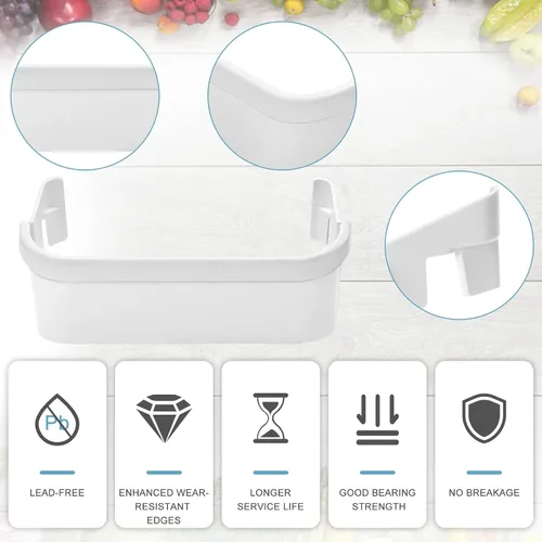 Vista 3 de AMI PARTS 240351601 Refrigerador Congelador Bandeja Blanca de Puerta Cubo de Basura Marco Lateral de Repuesto para Refrigerador Kenmore Frigidaire