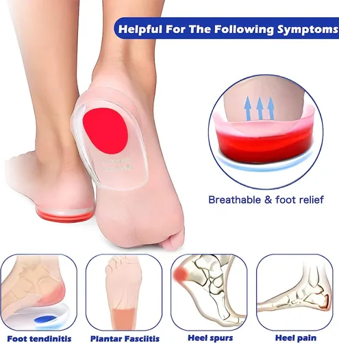 Vista 2 de Kairry Talonera de gel para fascitis plantar, almohadillas de silicona para fascitis plantar, dolor de talón, dolor de espolón óseo y tratamiento