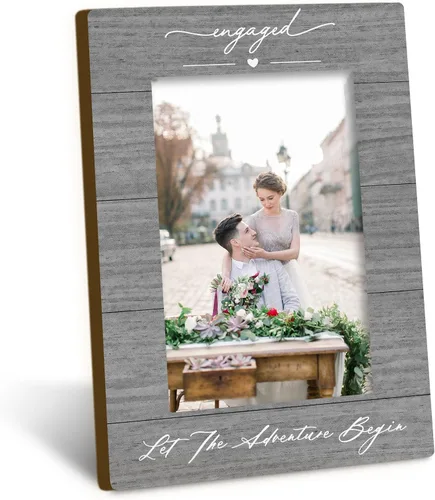 Vista 10 de Marco de fotos de compromiso para parejas recién casadas de 4 x 6, regalos de compromiso para parejas, regalo de recién casados, regalos de boda
