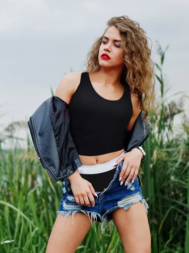 Vista 7 de 4 Pieces Women Basic Crop Tank Top Short Sleeveless Sports Crop Top