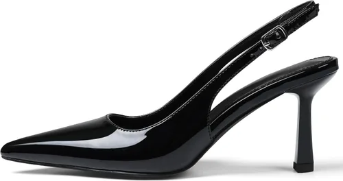 Vista 4 de Tacones de tira trasera para mujer con punta puntiaguda, tacón de gatito y hebilla cómodos zapatos de tacón de mujer, zapatos de vestir casuales