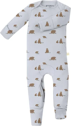 Vista 63 de GUNAMUNA Pijama unisex convertible ultrasuave para bebé, mameluco con cremallera para pañales, recién nacido a 24 meses