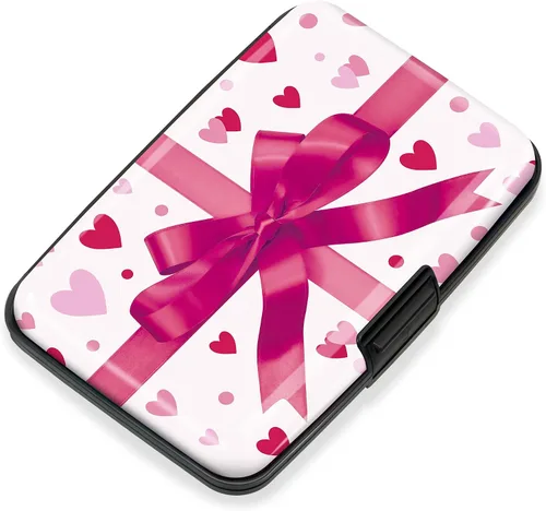 Vista 14 de Mayski Soporte para tarjetas de crédito, bloqueo RFID, funda rígida de aleación de aluminio, pequeña cartera de metal para mujeres y hombres
