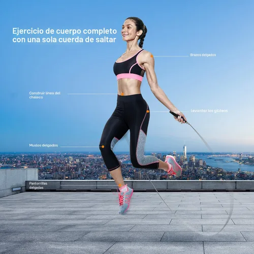Vista 4 de Jump Rope, High Speed Weighted Jump Rope - Premium Quality Tangle-Free - Self-Locking Screw-Free Design - Jump Ropes for Fitness - Skipping Rope for