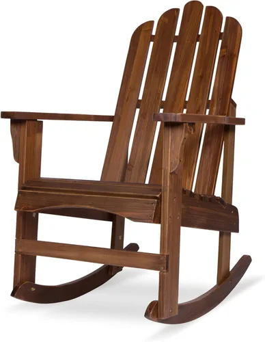 Vista 11 de Shine Company Marina Adirondack - Mecedora de madera para interiores y exteriores, color negro