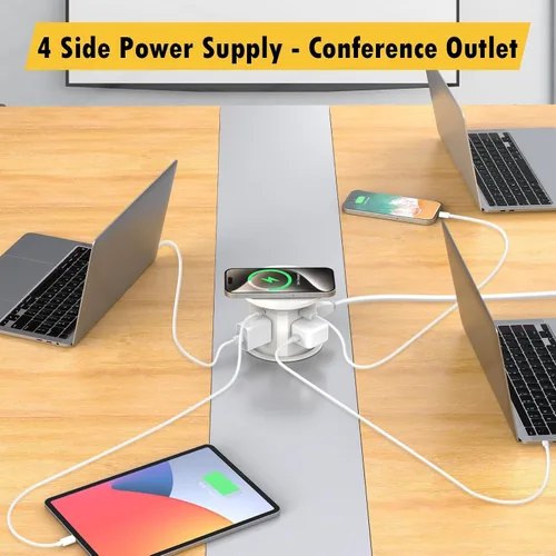 Vista 7 de Tomas de corriente emergentes de 4 pulgadas 65 W USB C, carga inalámbrica