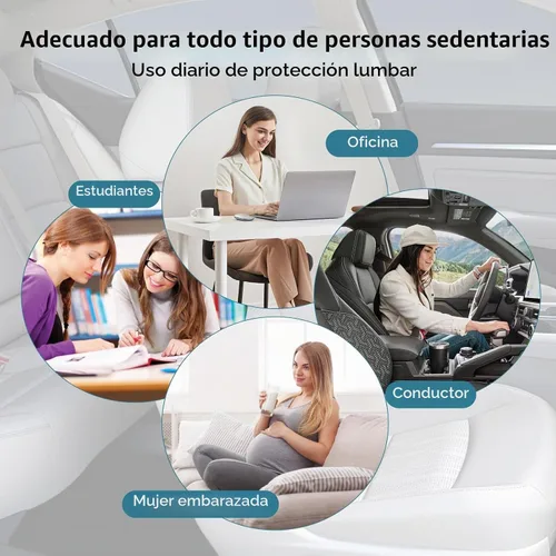 Vista 7 de SPRFUFLY Realmente Increíble Almohada de Soporte Lumbar para Asiento de Automóvil - Espuma Viscoelástica Pura con Funda Extraíble Transpirable Negro
