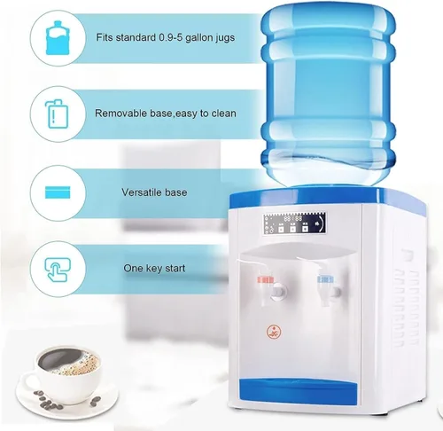Vista 5 de Dispensador de enfriador de agua para botella de 5 galones, dispensador de agua fría caliente para encimera, dispensador de agua de carga superior