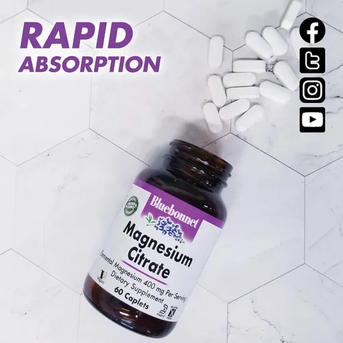 Vista 6 de Bluebonnet Nutrition Citrato de Magnesio (400 mg de Magnesio) - Máxima Absorción - Apoya la Salud Inmunológica y la Producción de Energía - Sin