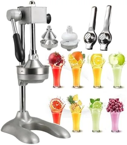 Vista 7 de Heavy-Duty Cast Iron Citrus Juicer - Manual Squeezer with Stainless Steel Crusher & Large Pressure Plate for Easy Juice Extraction - Ideal for