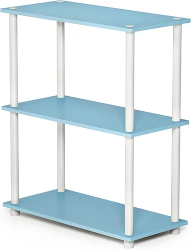 Vista 19 de Furinno Turn-N-Tube - Estantes de almacenamiento, estante para libros de 3 niveles, estante esquinero, estantes abiertos sin herramientas