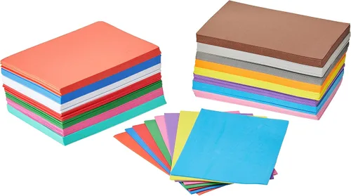 Vista 3 de ARTEZA Hojas de espuma EVA, 5.5 x 8.5 pulgadas, 15 colores, 150 hojas, 0.053 in de grosor, láminas de espuma para regalos de bricolaje y manualidades