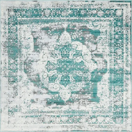 Vista 43 de Unique Loom, colección Sofía - Alfombra de la colección Salle Garnier (4' 1" x 6' 1", turquesa/azul, rectangular)