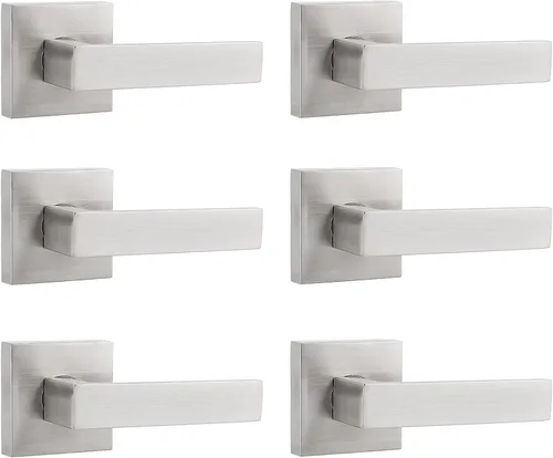 Vista 8 de Probrico Palancas Medias Ficticias Negro Mate, Pomos de Puerta Cuadrados que No Giran para Puertas de Mano Izquierda o Derecha, Manija de Puerta