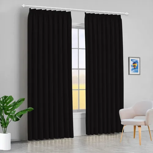 Vista 11 de Mamu Thread Collection Double Pinch Pleates Polyster Blended Blackout Curtain Panel & Drapes- Wine Solid, 42 Inch by 45 Inch- 2 Panel- (21+21) Wide