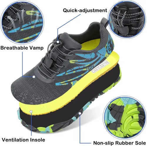 Vista 4 de Scurtain Zapatos de agua unisex para hombre y mujer, de secado rápido, zapatos acuáticos, zapatos de natación, zapatos de playa con drenaje