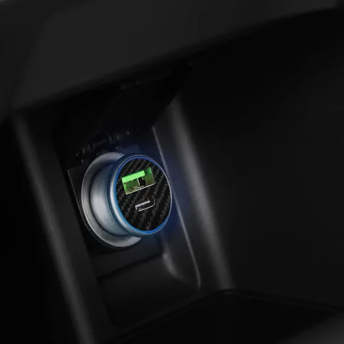 Vista 7 de Cargador de coche USB C Encendedor de carga rápida: Adaptador de coche PD y QC 3.0 de 30 W - Bloque de puertos dobles compatible con iPhone, i-Pad