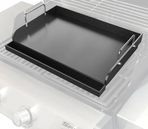 Vista 10 de Uniflasy Plancha Parrilla Reversible de Hierro Fundido para Estufa 16 7/8" Sartén Plancha Plana, Placa de Plancha Parrilla de Hierro Fundido