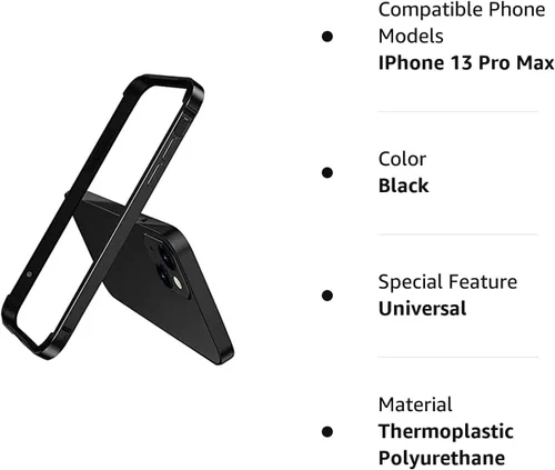 Vista 7 de Funda rígida delgada con marco de aluminio para iPhone13 Pro Max, armadura de marco de metal con parachoques interior suave, protección de borde