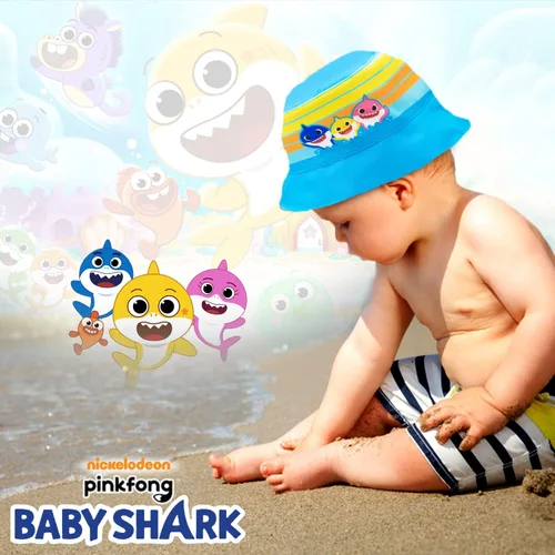 Vista 4 de Sombrero de cubo para niños pequeños, sombrero reversible para niños, sombrero de cubo para niñas pequeñas y sombrero de cubo para niños, tiburón