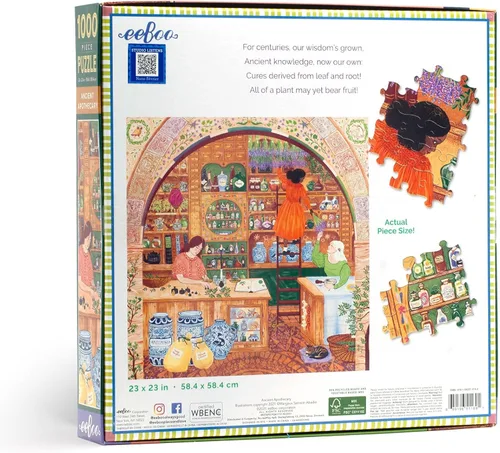 Vista 3 de eeBoo Rompecabezas de 1000 piezas, rompecabezas de boticario antiguo para adultos, cuadrado de 23 x 23 pulgadas, fabricado con tablero reciclado