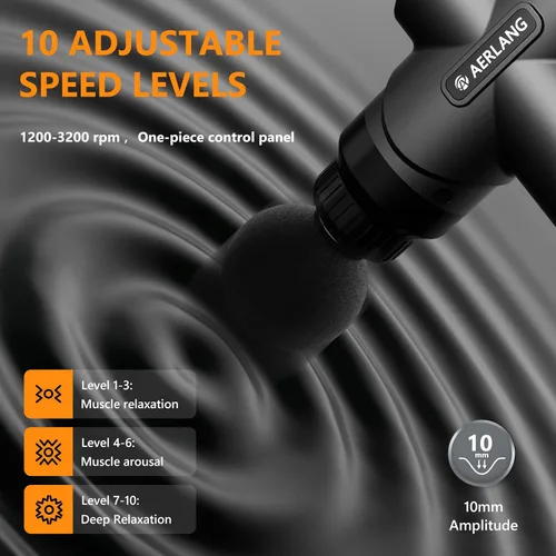Vista 2 de AERLANG Mini Massage Gun Muscle Deep Tissue Massager Gun, Handheld Percussion Massager, Portable Quiet Massage Gun with Carry Case for Home Office