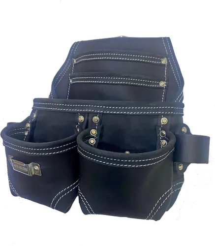 Vista 3 de Zeluga 20-123 Bolsa de herramientas de cuero resistente de 5 bolsillos, color negro