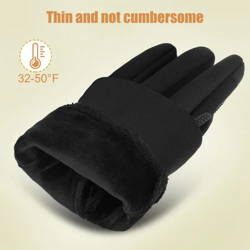 Vista 2 de ihuan Guantes de invierno cálidos para correr para mujeres y hombres, dedos súper sensibles para pantalla táctil para clima frío, guantes delgados
