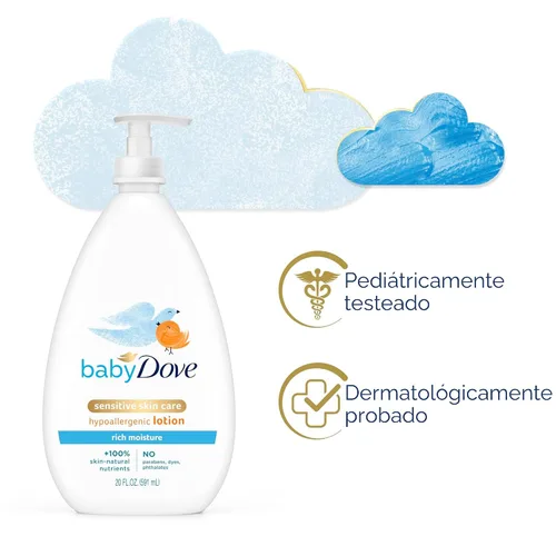 Vista 3 de Baby Dove Loción Facial y Corporal Humedad Rica 20 oz