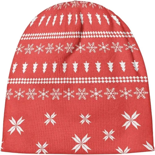 Vista 4 de PinUp Angel Divertido gorro de punto holgado para mujer, de invierno, suave, cálido, lindo estampado, de calavera, gorro de calavera