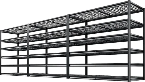 Vista 11 de REIBII Estantería de garaje de 78 pulgadas de alto, estantes de almacenamiento resistentes con carga de 3000 libras, estantes de metal ajustables