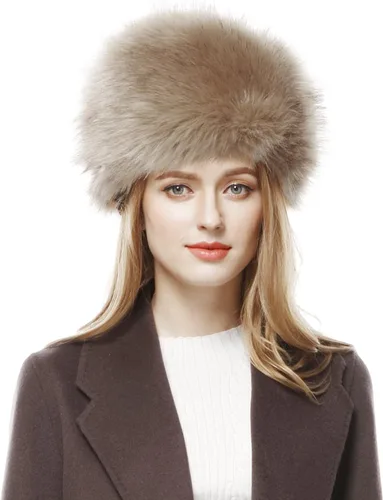Vista 21 de Lovful Sombrero de invierno para mujer, de piel sintética, estilo cosaco ruso, sombrero de abrigo de invierno