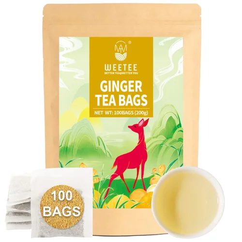 Vista 61 de WT WEETEE Bolsas de té de hierbas de manzana y canela, 60 unidades, mezcla perfecta de canela dulce, hibisco agrio, sabor natural, sin cafeína
