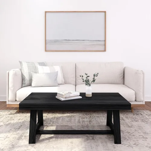 Vista 20 de Plank+Beam Mesa auxiliar rectangular clásica, mesa de centro de granja de 40 pulgadas, mini mesas centrales para espacios pequeños, mesa de té