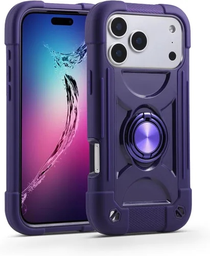 Vista 91 de MARKILL Funda compatible con iPhone Air de 6.5 pulgadas 2025 con soporte de anillo giratorio de 360 grados, protección contra caídas de grado