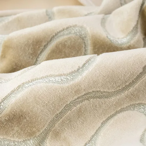 Vista 3 de Yangest Funda de Almohada Decorativa Cuadrada Beige de Terciopelo Ondulado, Funda de Cojín Moderna con Cremallera para Sofá, Sofá de Dos Plazas