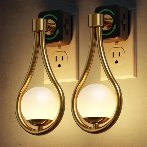 Vista 27 de L LOHAS LED Las luces nocturnas se enchufan a la pared, luz nocturna con Anillo de oro-3CCT