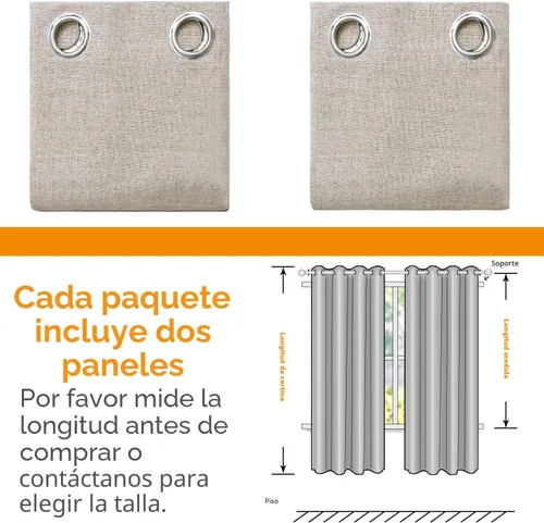 Vista 8 de YoungsTex - Cortinas opacas de lino de 63 pulgadas de largo, con ojales, aislamiento térmico, cortinas opacas para sala, cortinas de oscurecimiento