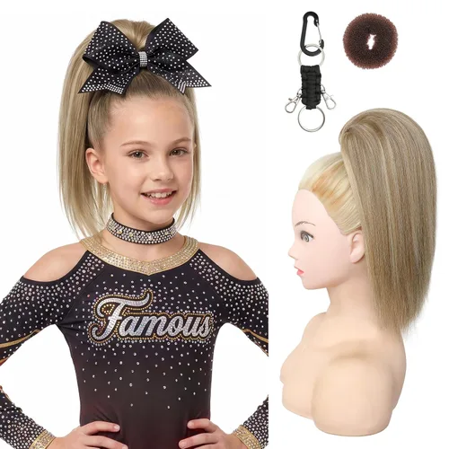 Vista 10 de SEIKEA Pieza de Cabello de Cola de Caballo para Porristas, 10" Lisa Resistente a los Enredos Suave Rubio Natural Extensión de Cola de Caballo