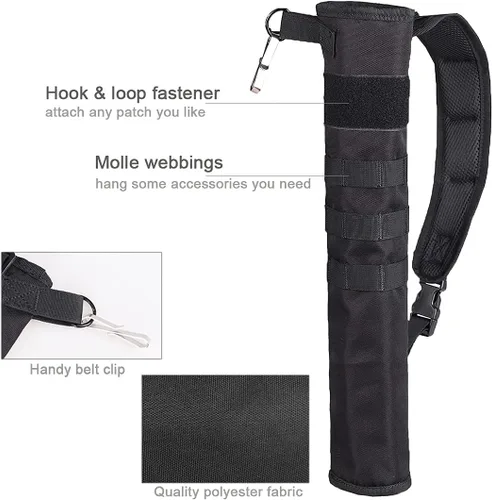 Vista 2 de Carcaj de flechas de tiro con arco ligero para la espalda de doble uso plegable compacto con sistema Molle colgado para tiro al blanco