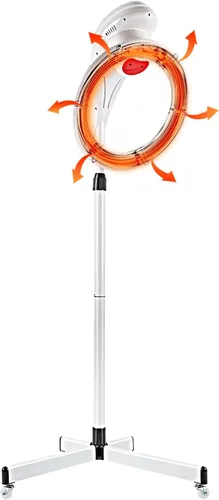 Vista 10 de Secador de pelo infrarrojo profesional orbiting de 1000 W - Secador de salón giratorio independiente con base giratoria giratoria, 3 funciones + 6