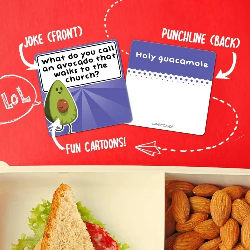 Vista 2 de 300 tarjetas de broma para niños – Notas para la lonchera – Tarjetas motivacionales inspiradoras para niños – Chistes y juegos de palabras