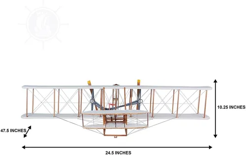 Vista 11 de Old Modern Handicrafts 1903 Wright Brother Flyer - Escala 1:10 - Modelo de avión - Modelo de avión de madera de calidad de museo para el hogar