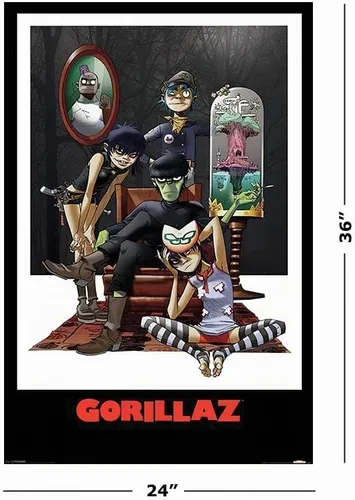Vista 2 de Póster de música de Gorillaz (Plastic Beach/Retrato Familiar) (Tamaño: 24" x 36")