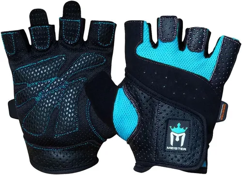Vista 6 de Meister Guantes de levantamiento de pesas Fit Grip para mujer con piel Amara lavable Breathable no-slip palm padding for strength training