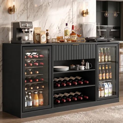 Vista 9 de Lamtor Mini gabinete para refrigerador estriado de 37 pulgadas con Negro