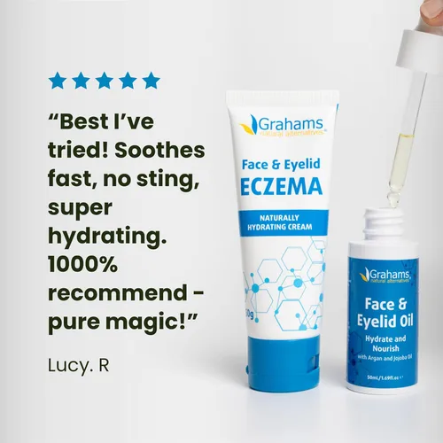 Vista 8 de Grahams Natural Kit de alivio del eccema facial y de párpados, tratamiento para piel seca, eczema, dermatitis pereriana y seborreica Alivio