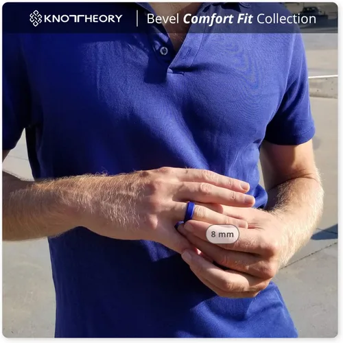 Vista 11 de Knot Theory - Anillo de boda de silicón para hombres y mujeres Anillos de goma finos de calidad superior con gran estilo, comodidad; son ideales