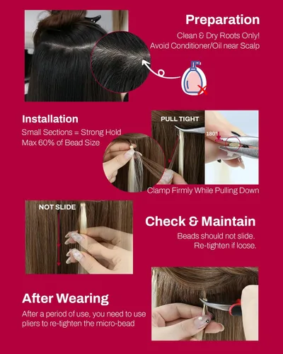 Vista 5 de Moresoo - Extensiones de cabello humano real con microcuentas, color negro y rubio caramelo 20 inch, 50g 50 strands, no heat no glue, cool blonde